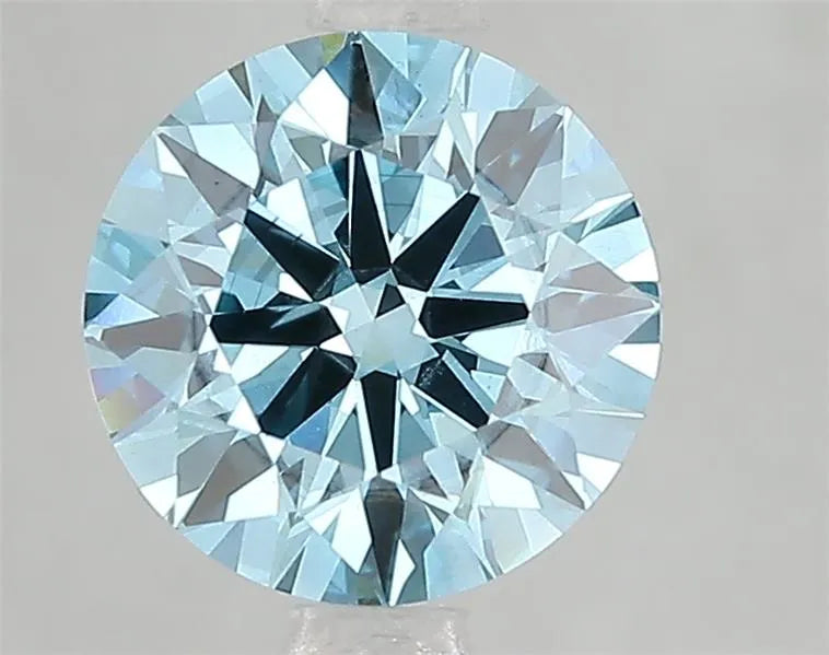 2.08ct Round Lab Grown Diamond (Colour Fancy Vivid Blue, Clarity VS2, Cut EX, IGI Certified)