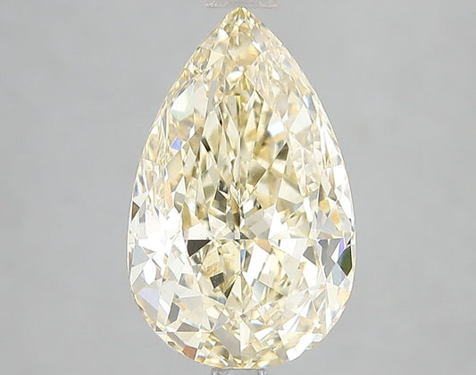 Lab-Grown Pear Diamond - 4.07 Carats, Fancy Yellow Color, VVS2 Clarity - Certified by IGI - Report Number: LG660484079