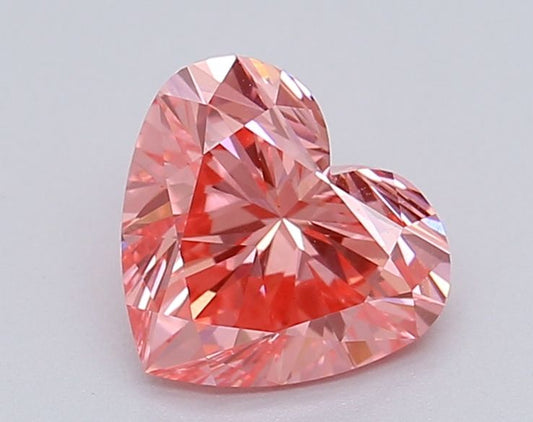 Lab-Grown Heart Diamond - 1.02 Carats, Fancy Vivid Pink Color, VS1 Clarity - Certified by IGI - Report Number: LG615367073