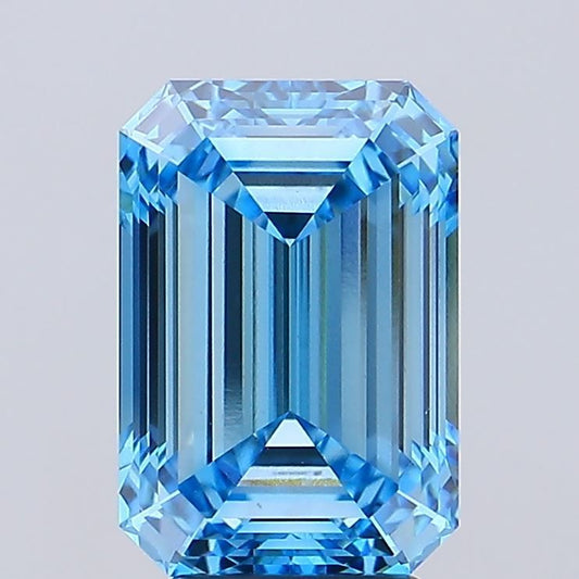 Lab-Grown Emerald Diamond - 4.78 Carats, Fancy Vivid Blue Color, VVS2 Clarity - Certified by IGI - Report Number: LG660408410