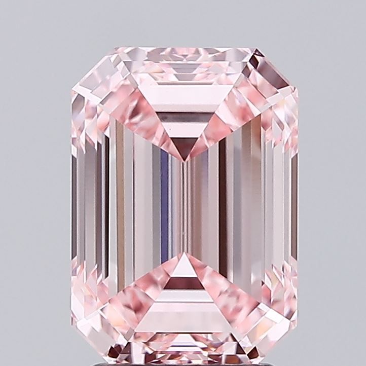 Lab-Grown Emerald Diamond - 3.07 Carats, Fancy Intense Pink Color, VVS2 Clarity - Certified by IGI - Report Number: LG660432463