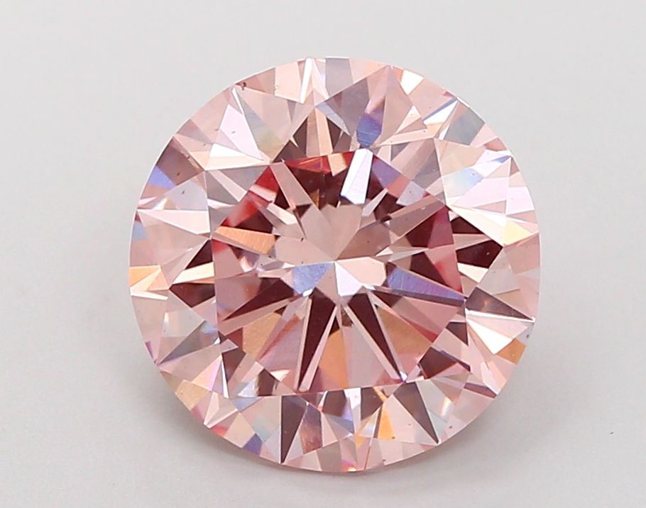 Lab-Grown Round Diamond - 5.04 Carats, Fancy Intense Pink Color, VS2 Clarity - Certified by IGI - Report Number: LG662425401