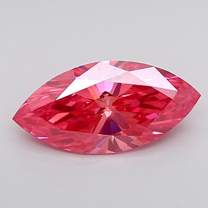 Lab-Grown Marquise Diamond - 1.08 Carats, Fancy Vivid Pink Color, VS2 Clarity - Certified by IGI - Report Number: LG600381140