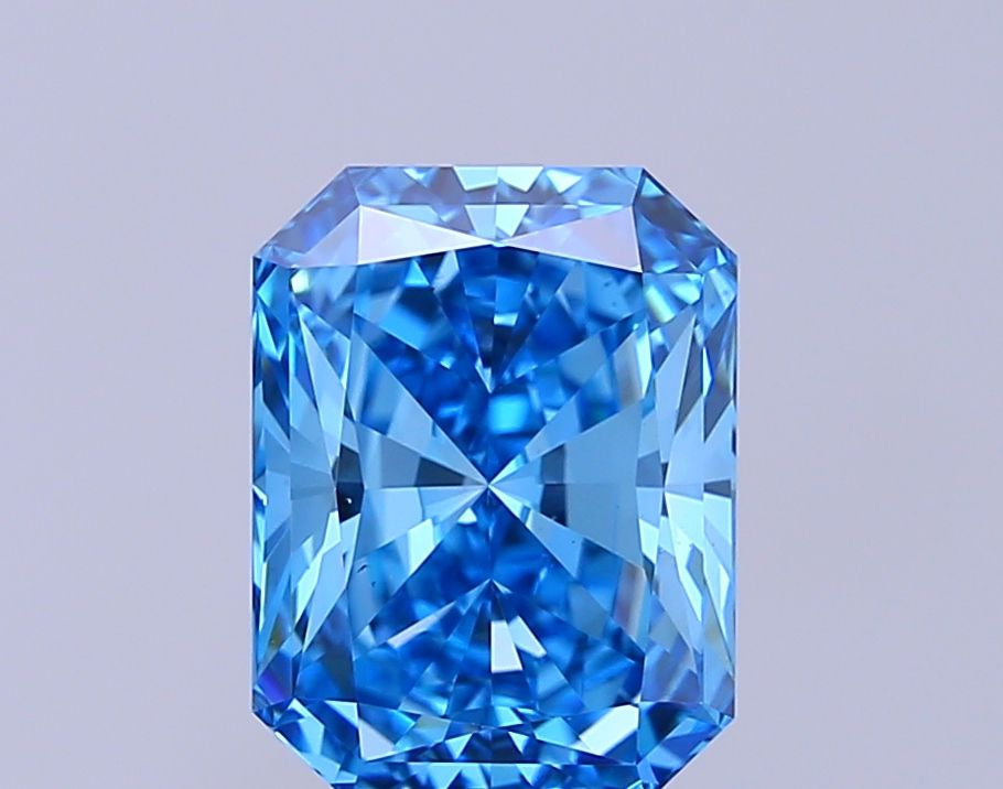 Lab-Grown Radiant Diamond - 4.0 Carats, Fancy Vivid Blue Color, VS1 Clarity - Certified by IGI - Report Number: LG680565472