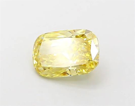 Diamant de laboratoire modifié coussin de 1,00 ct (couleur jaune intense fantaisie, pureté VS1, certifié IGI)