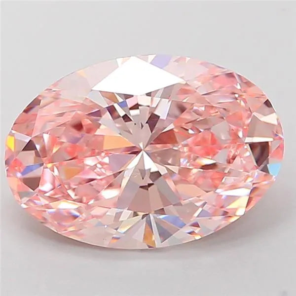 Diamant ovale de 3,71 ct (couleur rose intense, pureté VVS2, certifié IGI)