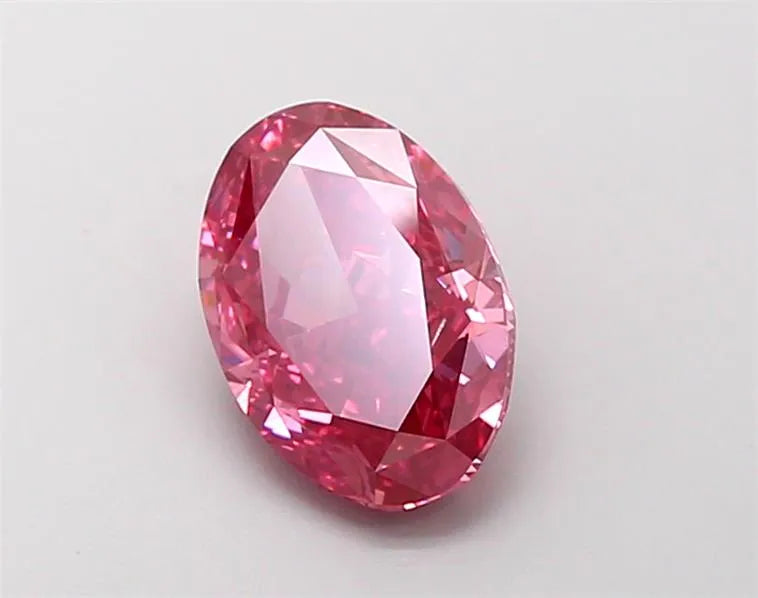 2.11ct Oval Lab Grown Diamond (Colour Fancy Vivid Pink, Clarity VS2, IGI Certified)