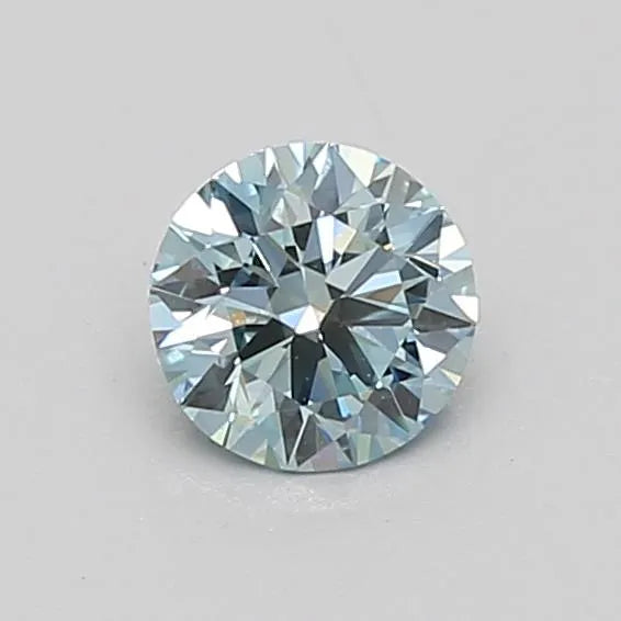 0.37ct Round Lab Grown Diamond (Colour Fancy Intense Blue Green, Clarity VVS2, Cut ID, IGI Certified)