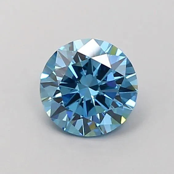 0.90ct Round Lab Grown Diamond (Colour Fancy Vivid Blue, Clarity VVS2, Cut EX, IGI Certified)