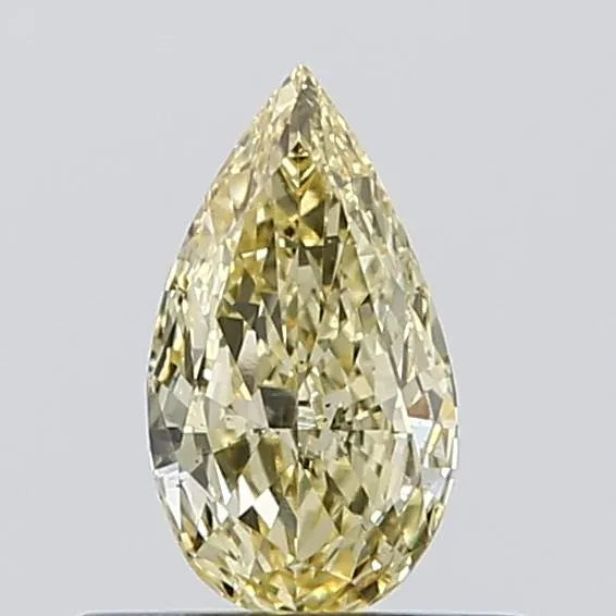 Diamant de laboratoire de 0,31 ct, taille poire (couleur jaune intense, pureté VS2, certifié IGI)