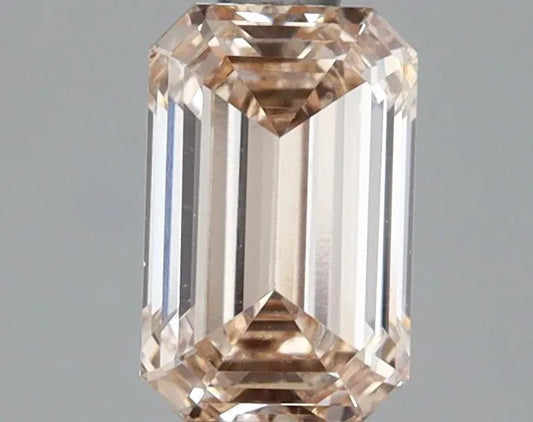 Diamant émeraude de 1,02 ct (couleur rose brunâtre fantaisie, pureté VS1, certifié IGI)