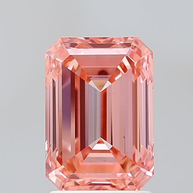 Lab-Grown Emerald Diamond - 2.52 Carats, Fancy Vivid Pink Color, VS1 Clarity - Certified by IGI - Report Number: LG674501812