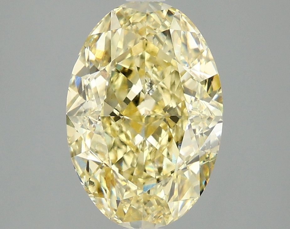Lab-Grown Oval Diamond - 3.06 Carats, Fancy Intense Yellow Color, VVS2 Clarity - Certified by IGI - Report Number: LG667411440
