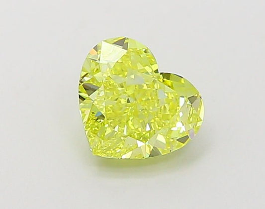 Lab-Grown Heart Diamond - 1.24 Carats, Fancy Vivid Yellow Color, VVS2 Clarity - Certified by IGI - Report Number: LG660455243