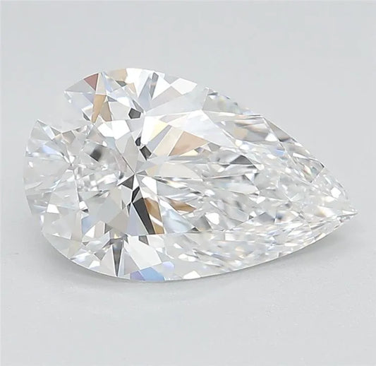 Diamant de laboratoire de 2,10 ct, taille poire (couleur D, pureté VVS1, taille EX, certifié IGI)