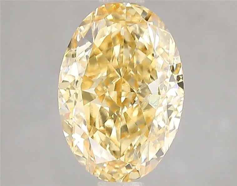 3.02ct Oval Lab Grown Diamond (Colour Fancy Intense Yellow, Clarity VVS2, Cut GD, IGI Certified)