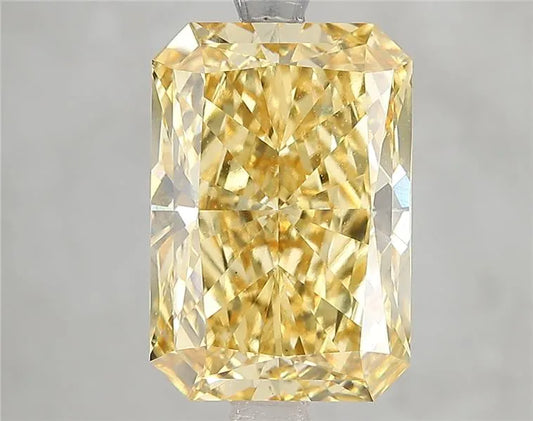Diamant de laboratoire radiant de 5,08 ct (couleur jaune vif fantaisie, pureté VS2, certifié IGI)