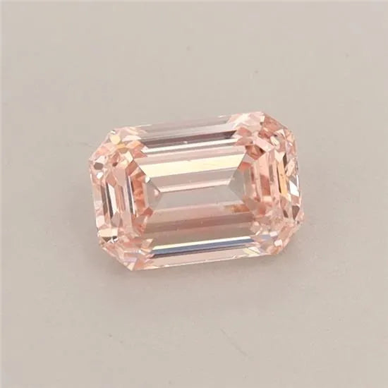 0.50ct Emerald Lab Grown Diamond (Colour Fancy Light Orange Pink, Clarity VS2, Cut GD, IGI Certified)