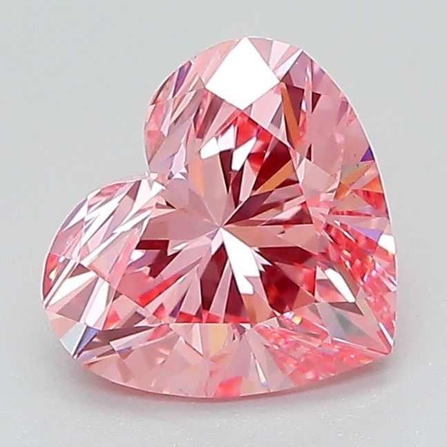 Lab-Grown Heart Diamond - 1.5 Carats, Fancy Vivid Pink Color, VS1 Clarity - Certified by IGI - Report Number: LG660453423