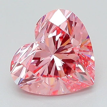 Lab-Grown Heart Diamond - 1.5 Carats, Fancy Vivid Pink Color, VS1 Clarity - Certified by IGI - Report Number: LG660453423
