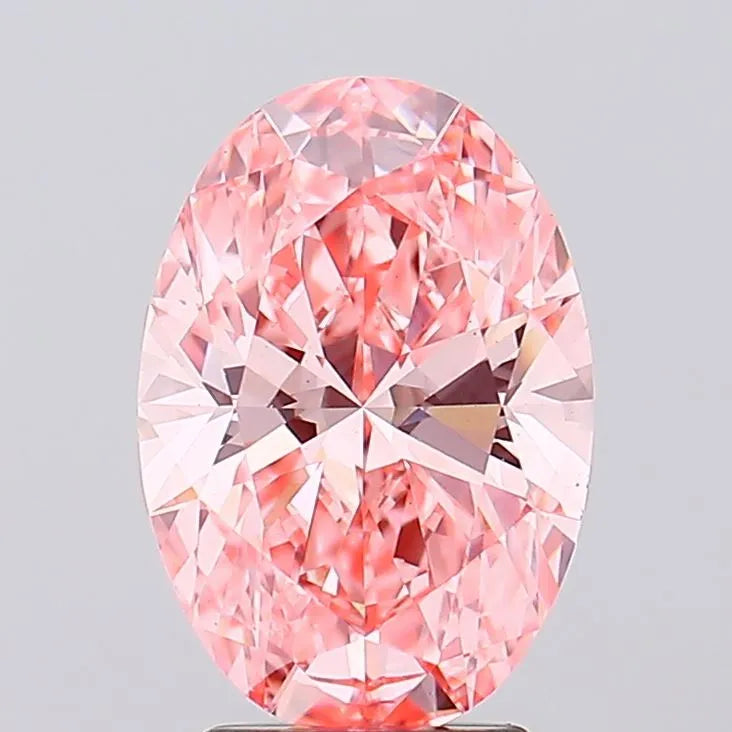 3.00ct Oval Lab Grown Diamond (Colour Fancy Vivid Pink, Clarity VS1, IGI Certified)