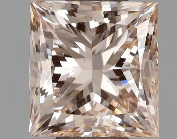 1.00ct Princess Lab Grown Diamond (Colour Light Brown Pink, Clarity VS2, IGI Certified)