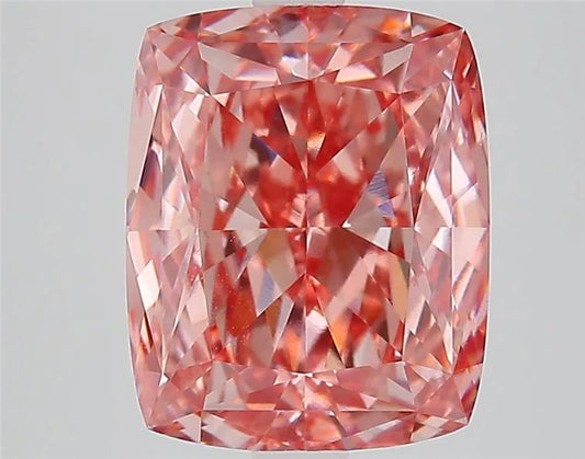 Diamant de laboratoire modifié taille coussin de 5,05 ct (couleur rose vif fantaisie, pureté VVS2, certifié IGI)