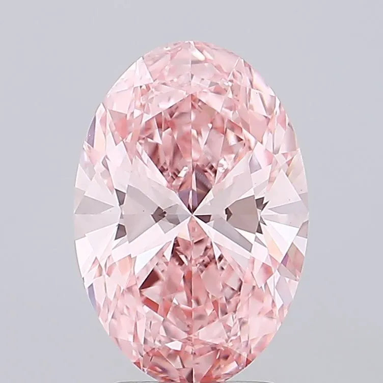 3.01ct Oval Lab Grown Diamond (Colour Fancy Vivid Pink, Clarity VS1, IGI Certified)