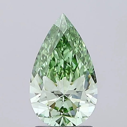 1.52ct Pear Lab Grown Diamond (Colour Fancy Vivid Green, Clarity VVS2, IGI Certified)