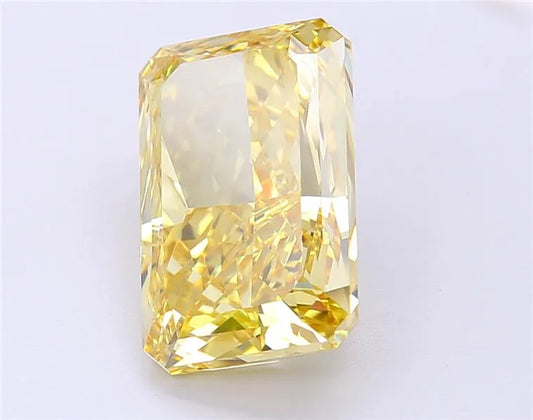 Diamant de laboratoire radiant de 7,03 ct (couleur jaune vif fantaisie, pureté VVS2, certifié IGI)