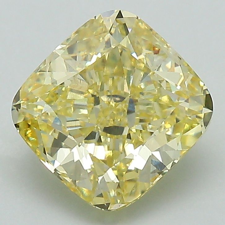 Lab-Grown Cushion Diamond - 2.6 Carats, Fancy Vivid Yellow Color, VS1 Clarity - Certified by IGI - Report Number: LG603346441