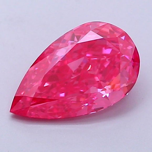 Lab-Grown Pear Diamond - 1.03 Carats, Fancy Vivid Pink Color, VVS2 Clarity - Certified by IGI - Report Number: LG690513750
