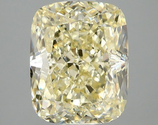 Lab-Grown Cushion Diamond - 3.05 Carats, Fancy Yellow Color, VVS2 Clarity - Certified by IGI - Report Number: LG675578593