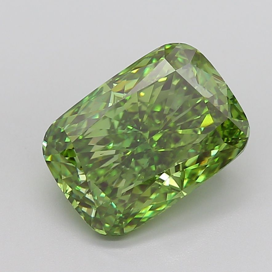 Cushion Modified 6.06ct Fancy Vivid Green SI1 - Cut • IGI • LG698539532