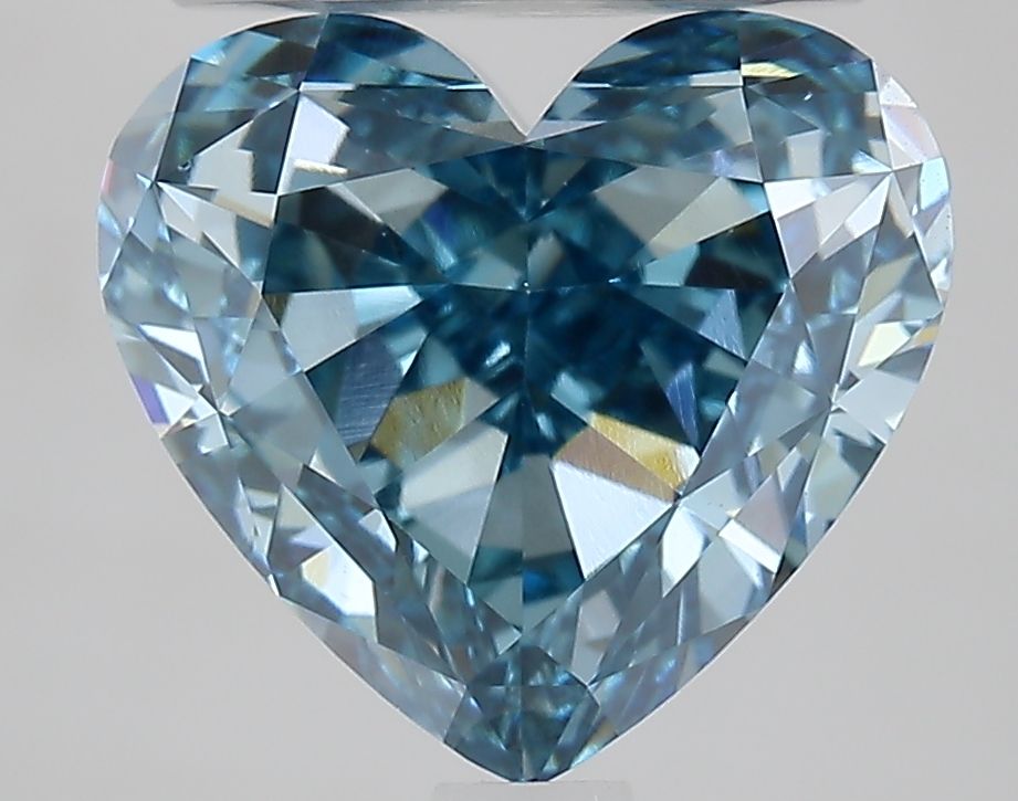 Lab-Grown Heart Diamond - 3.01 Carats, Fancy Vivid Blue Color, VS2 Clarity - Certified by IGI - Report Number: LG667436469