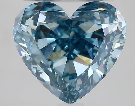 Lab-Grown Heart Diamond - 3.01 Carats, Fancy Vivid Blue Color, VS2 Clarity - Certified by IGI - Report Number: LG667436469