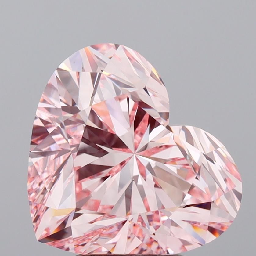 Lab-Grown Heart Diamond - 4.02 Carats, Fancy Intense Pink Color, VS1 Clarity - Certified by IGI - Report Number: LG671493940