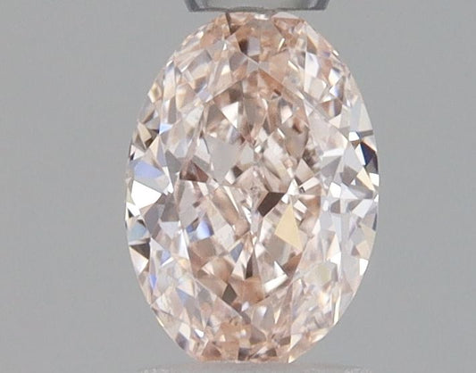 Lab-Grown Oval Diamond - 0.34 Carats, Fancy Brownish Pink Color, VS1 Clarity - Certified by IGI - Report Number: LG681545074