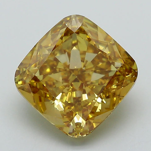 Lab-Grown Cushion Diamond - 5.01 Carats, Fancy Yellow Color, VS1 Clarity - Certified by IGI - Report Number: LG600355334