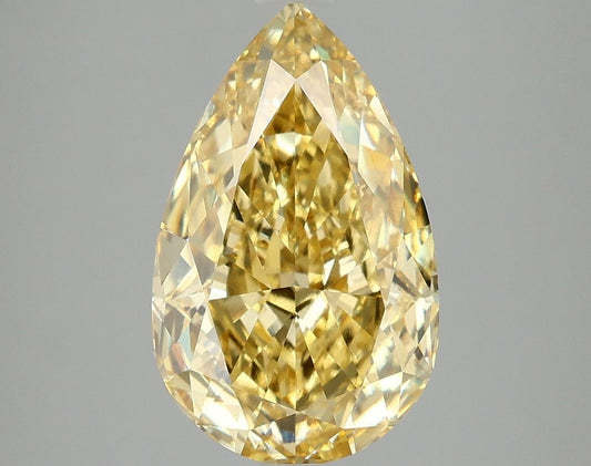 Lab-Grown Pear Diamond - 4.09 Carats, Fancy Vivid Yellow Color, VVS2 Clarity - Certified by IGI - Report Number: LG669416023