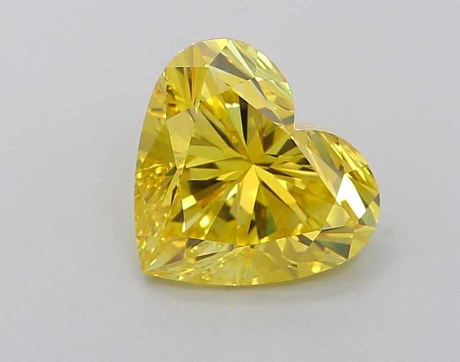 Lab-Grown Heart Diamond - 2.08 Carats, Fancy Vivid Yellow Color, VVS2 Clarity - Certified by IGI - Report Number: LG633485479
