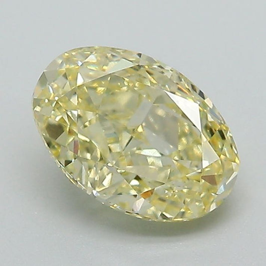 Lab-Grown Oval Diamond - 1.51 Carats, Fancy Yellow Color, VVS2 Clarity - Certified by IGI - Report Number: LG645407471