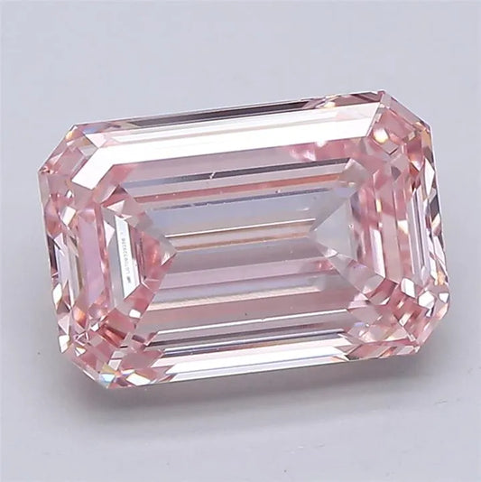 4.05ct Emerald Lab Grown Diamond (Colour Fancy Intense Pink, Clarity VS1, IGI Certified)