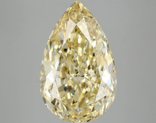 Lab-Grown Pear Diamond - 5.02 Carats, Fancy Intense Yellow Color, VS2 Clarity - Certified by IGI - Report Number: LG674554638