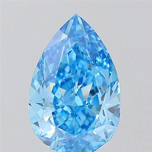 3.16ct Pear Lab Grown Diamond (Colour Fancy Vivid Blue, Clarity VS1, IGI Certified)