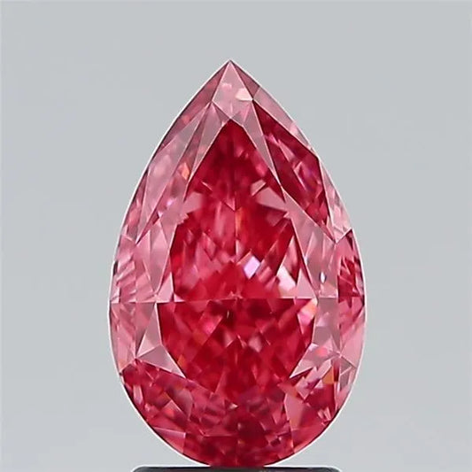 2.58ct Pear Lab Grown Diamond (Colour Fancy Vivid Pink, Clarity VS1, IGI Certified)