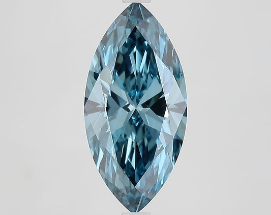 Lab-Grown Marquise Diamond - 3.12 Carats, Fancy Vivid Blue Color, VS1 Clarity - Certified by IGI - Report Number: LG688519437