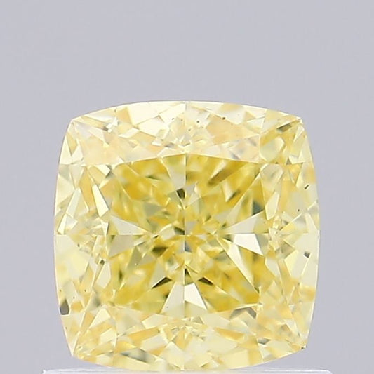 Lab-Grown Cushion Diamond - 0.82 Carats, Fancy Yellow Color, VS1 Clarity - Certified by IGI - Report Number: LG581310222