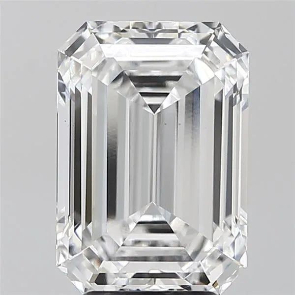 4,44 ct Smaragd, im Labor gezüchteter Diamant (Farbe E, Reinheit VVS2, IGI-zertifiziert)