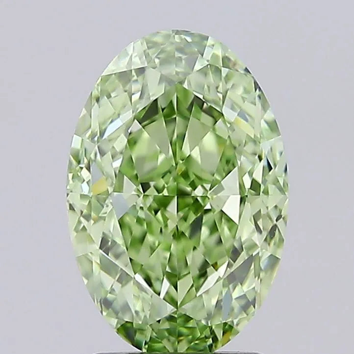3.01ct Oval Lab Grown Diamond (Colour Fancy Vivid Green, Clarity IF, IGI Certified)